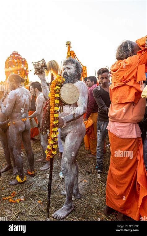 Naga Baba At Kumbh Mela During The Royal Bath At Ganges Ghat Stock Photo Alamy