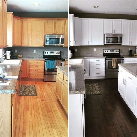 Painted Oak Kitchen Before And After Paintingkitchencabinets Kitchen