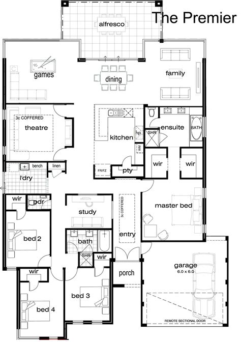 Floor Plan 5 Bedroom Single Story House Plans Bedroom At Real Eco
