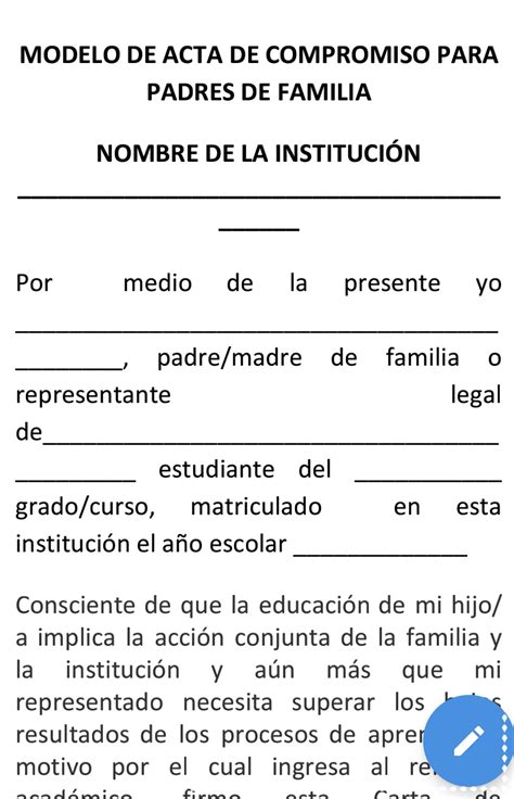 Carta Compromiso Padre De Familia Material Educativo Primaria