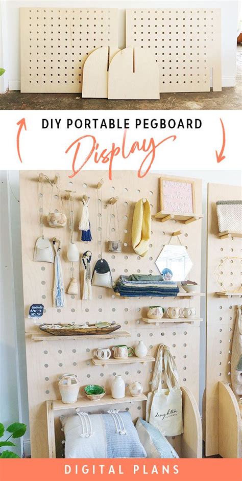 Diy Portable Pegboard Display Shelves Daughter Handwovens Pegboard