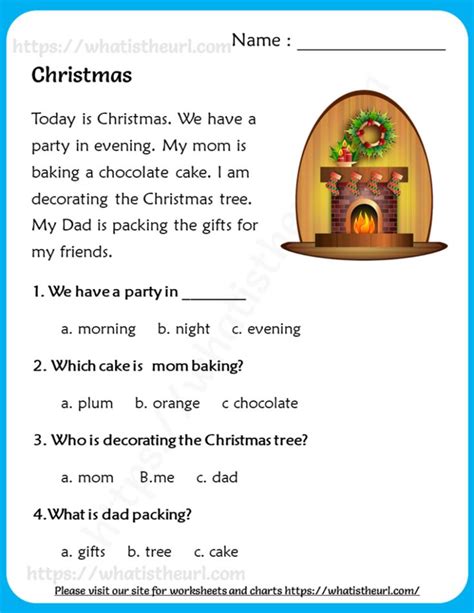 Christmas Reading Worksheet 2nd Grade
