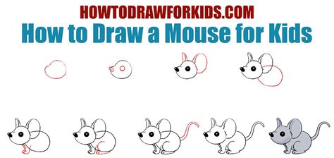 Draw buttons on computer mouse and details of the front part of the system unit. How to Draw a Mouse for Kids | How to Draw for Kids