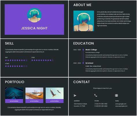 Purple Self Introduction Ppt Template Just Free Slide