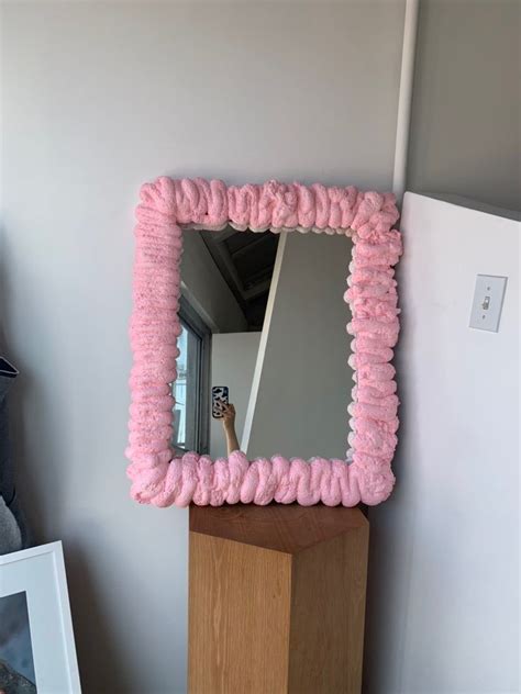 Pink Sculpture Squiggle Mirror Pastel Room Minimalist Room