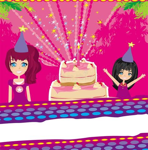 Kids Celebrating Birthday Party Stock Illustration Illustration Of