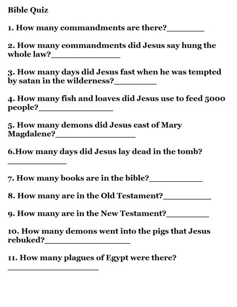 Free Printable Bible Trivia Questions And Answers Free Printable