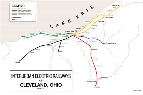 Cleveland Electric Interurban Railways Map 1898 Fifty Three Studio