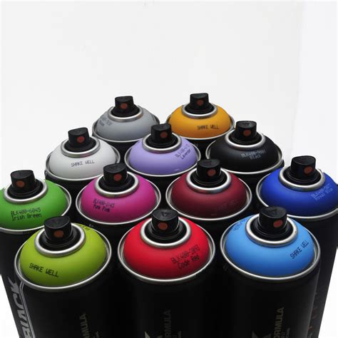 Montana Black 400ml Spray Paint 12 Pack Popular Colors Infamyart