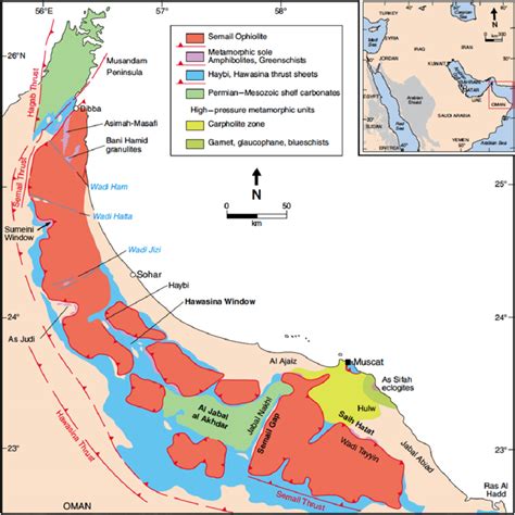 Geological Map Of The Oman Mountains After Glennie Et Al 1974 And