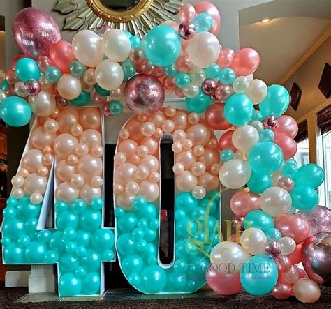 Fabulous 40 Balloon Mosaic And Garland Designed By A Glam Good Time
