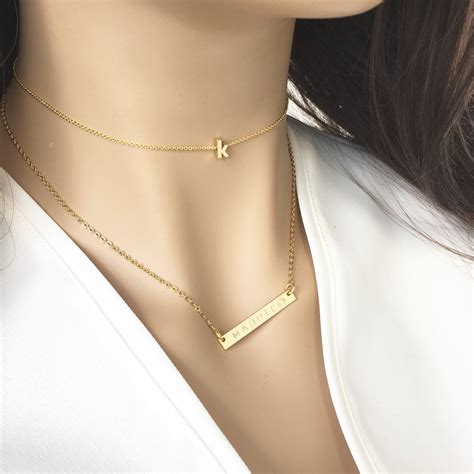Gold Initial Choker Rose Gold Silver Dainty Letter Choker Minimal Delicate Lowercase Initial