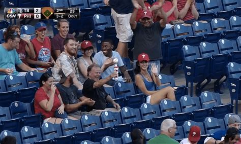 After Being Hit By A Foul Ball Phillies Fan Celebrates Losing Only A