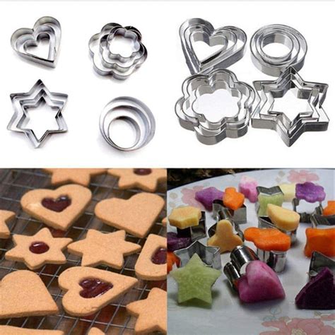 12 Pieces Stainless Steel Cookie Cutter Set 4 Different Shapes 3