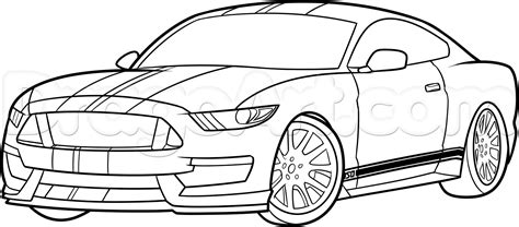 How To Draw A Ford Mustang Car Step By Step 1 Mustang Cars Ford