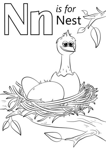 Work sheet on letter n. Letter N is for Nest coloring page from Letter N category. Select from 26388 printable crafts of ...