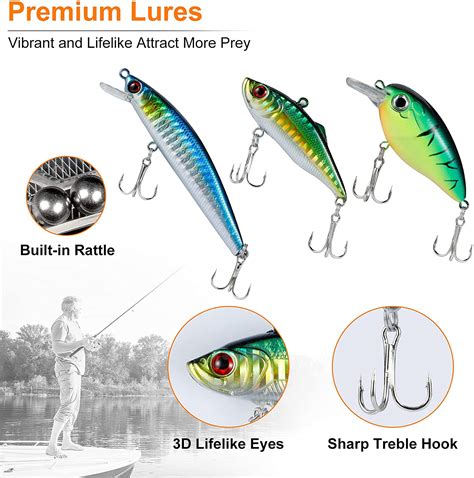 Plusinno Fishing Lures Baits Tackle Including Crankbaits Spinnerbaits