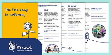 The Five Ways To Wellbeing Leaflet Whole School Wellbeing