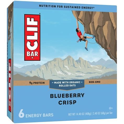 Clif Bar Energy Bars Blueberry Crisp 24 Ounce Protein Bars 6