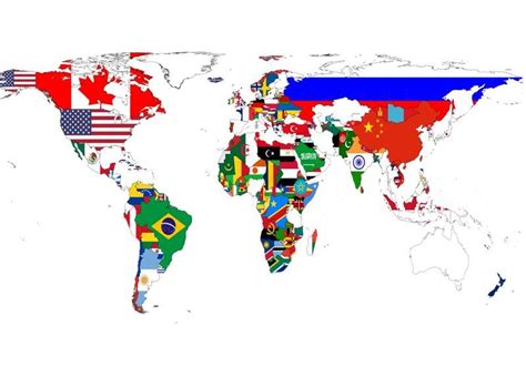 World Map Nations Flags Printed Picture Blind Printed Photo Roller