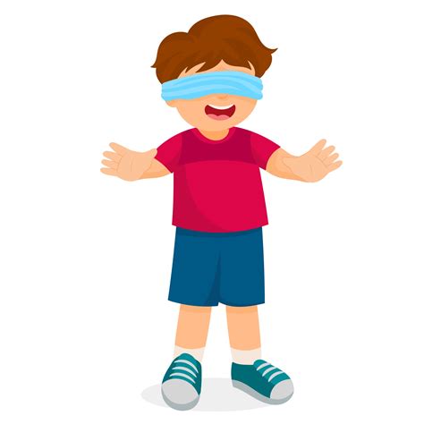Boy Playing In School Blindfolded 3546467 Vector Art At Vecteezy