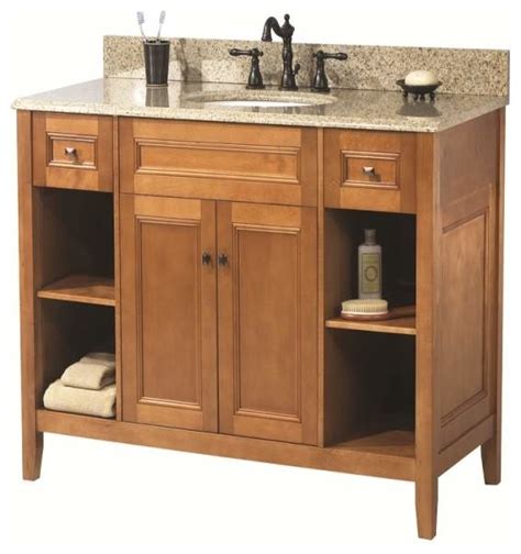 Solid maple face frame and wood door frame with maple veneer. Foremost Exhibit 48 Inch Vanity in Cinnamon Maple Finish ...
