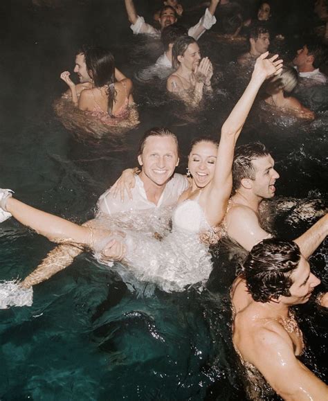 Bride And Groom Jump Into Pool Pool Wedding Wedding After Party Dream Wedding