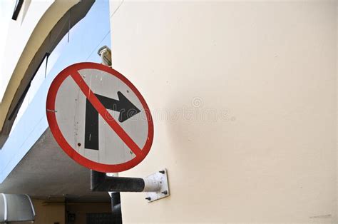 Do Not Turn Right Traffic Sign Symbol With Cctv Above The Parking