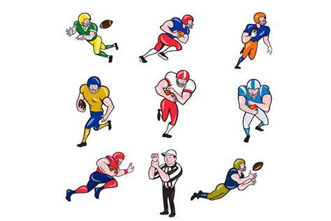 American Football Player Cartoon Custom Designed