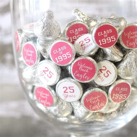 Personalized Class Reunion Party Favor Stickers 180 Ct 12 Color