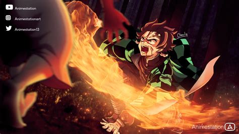 Fanart Tanjiro Kamado Vs Rui Kimetsu No Yaiba By Animestationda On