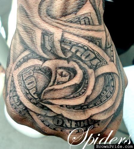 21 Money Rose Tattoo Designs For Hand