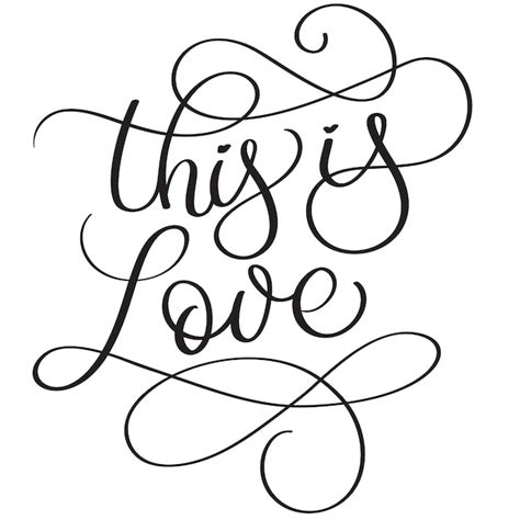 esto es palabras de amor sobre fondo blanco letras de caligrafía dibujadas a mano ilustración