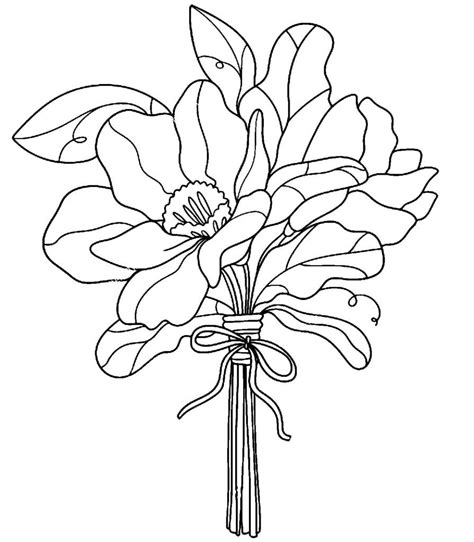 Flower Bouquet Coloring Pages Printable Coloring Pages In 2021 Card