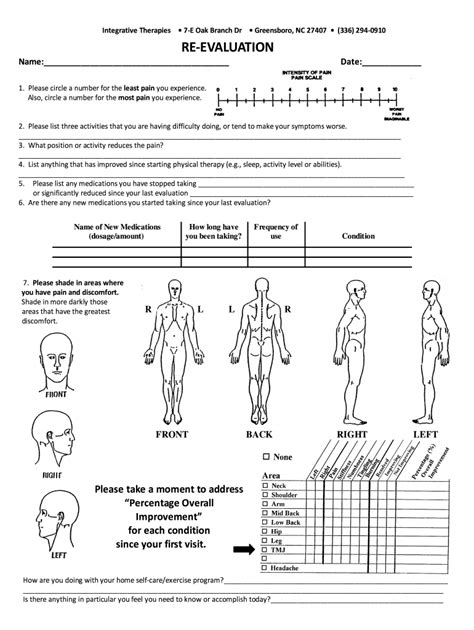Printable Physical Therapy Evaluation Form Pdf Printable Forms Free
