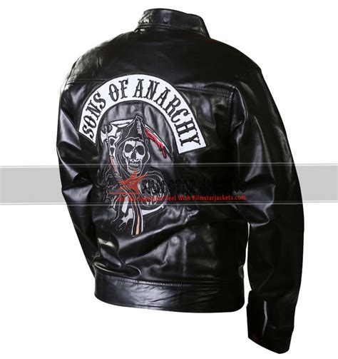 Sons Of Anarchy Biker Jacket With Patches Black Biker Jacket Jackets