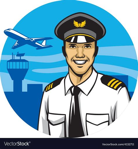 Pilot Smiling And Crossing The Arms Vector Image On Vectorstock Artofit