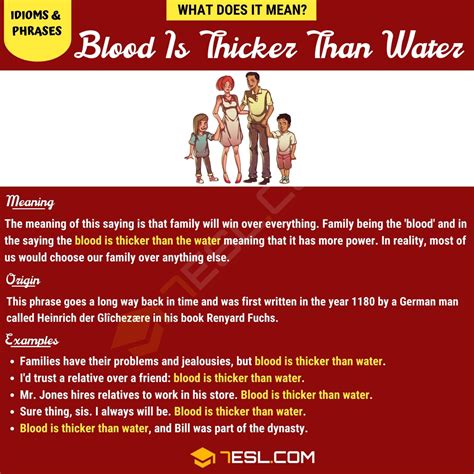 Blood Is Thicker Than Water: Its Meaning and How We Can Use It • 7ESL