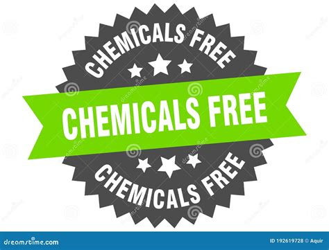 Chemicals Free Sign Chemicals Free Round Isolated Ribbon Label Stock