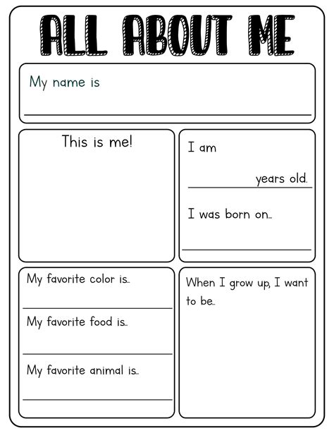 20 Best Free Printable All About Me Form For High School Pdf For Free