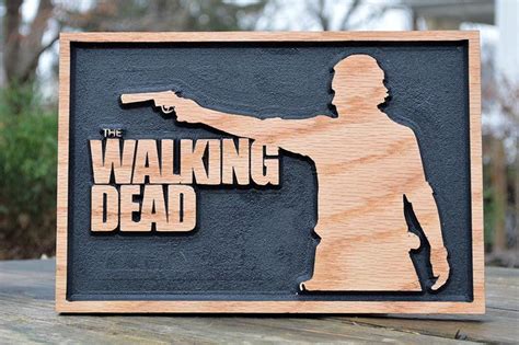 This Is A Custom Wood Carved Walking Dead Sign This Custom Sign Would