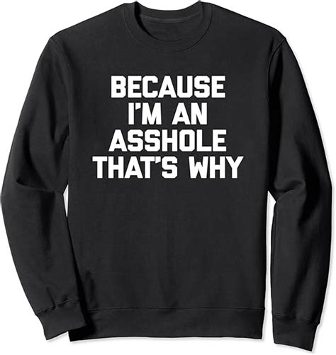 Because I M An Asshole That S Why T Shirt Funny Saying Humor Sweatshirt Uk Fashion