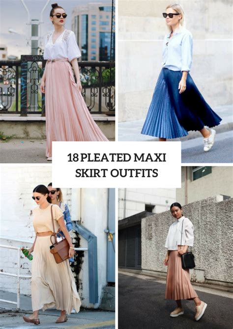 18 Gorgeous Outfits With Pleated Maxi Skirts Styleoholic