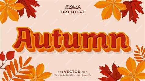 Premium Vector Editable Text Style Effect Autumn Text With Maple