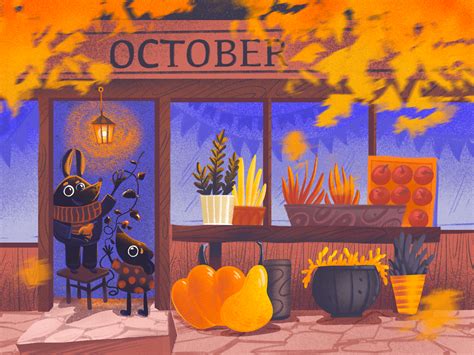 Cozy October Illustration By Tubikarts On Dribbble