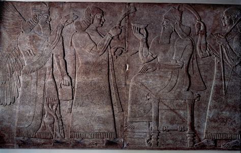 Ashernasirpal Ii And Court Wall Panel Relief Neo Assyrian North