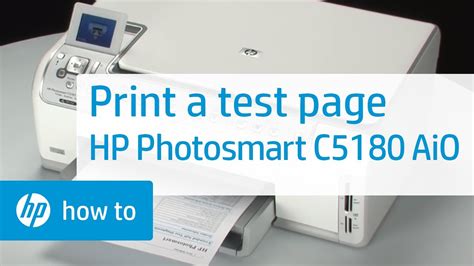 Printing A Test Page Hp Photosmart C5180 All In One Printer Hp