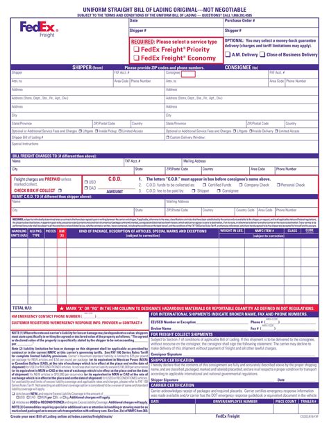40 Free Bill Of Lading Forms And Templates Templatelab