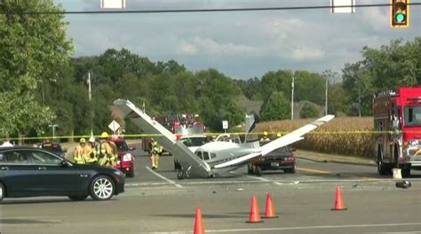 Plane Crash Lands On Road Near Dayton Vehicle Struck
