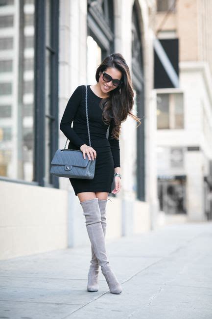 Pin By Tasneem On Closet Grey Boots Outfit High Knee Boots Outfit